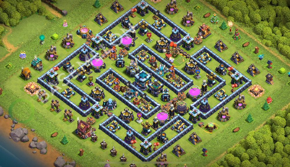 Town Hall Level 13 Trophy/Defense Base Design 2026, Anti 3 Stars, Layout #3062