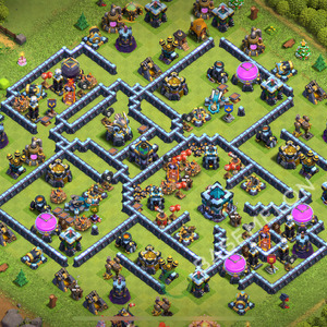 Town Hall Level 13 Trophy/Defense Base Design 2026, Anti 3 Stars, Layout #3096