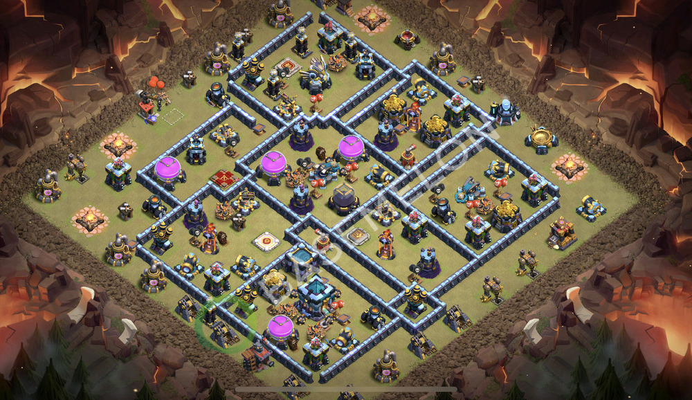 Town Hall Level 13 Trophy/Defense Base Design 2026, Anti Everything, Hybrid, Layout #3160