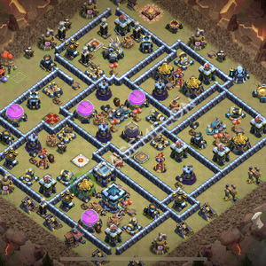 Town Hall Level 13 Trophy/Defense Base Design 2026, Anti Everything, Hybrid, Layout #3160