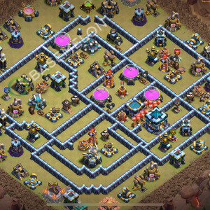 Town Hall Level 13 War Base Design 2026, Anti 3 Stars, Layout #3189