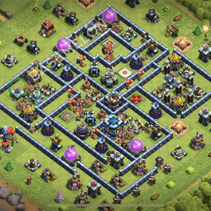 Town Hall Level 13 Trophy/Defense Base Design 2026, Anti Everything, Hybrid, Layout #3196