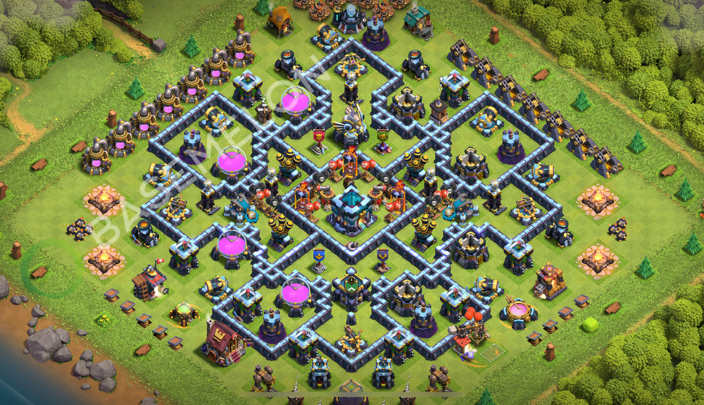 Town Hall Level 13 Trophy/Defense Base Design 2026, Anti 3 Stars, Layout #3212