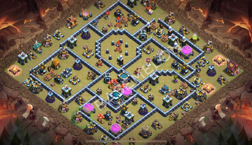 Town Hall Level 13 War Base Design 2026, Anti 3 Stars, Layout #3220