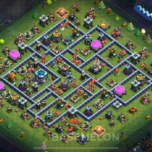 Town Hall Level 13 Trophy/Defense Base Design 2025, Anti 3 Stars, Hybrid, Layout #326