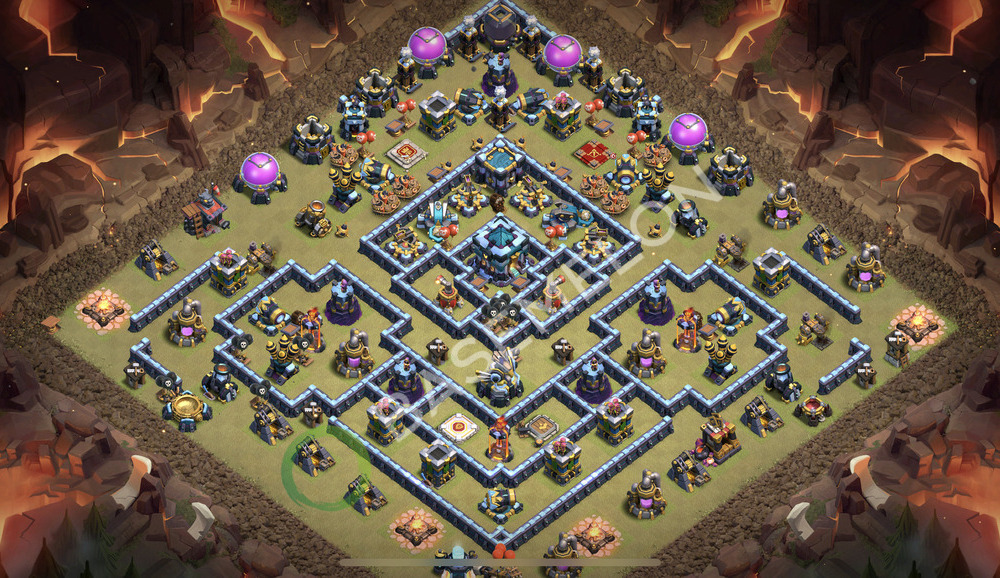 Town Hall Level 13 War Base Design 2026, Anti Everything, Layout #3299