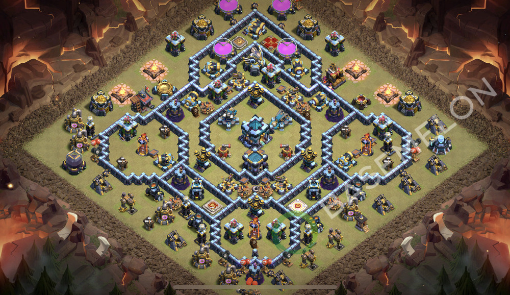 Town Hall Level 13 War Base Design 2026, Anti 2 Stars, Anti Air, Layout #3380