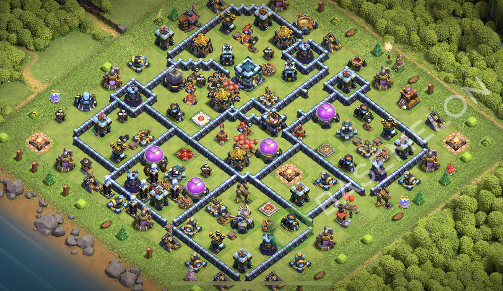 Town Hall Level 13 Trophy/Defense Base Design 2026, Anti GoWipe, Anti 3 Stars, Layout #3413
