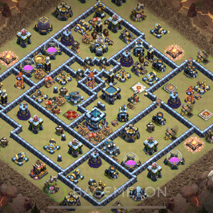 Rathaus Level 13 Krieg Base, Anti 3 Sterne, Layout #344