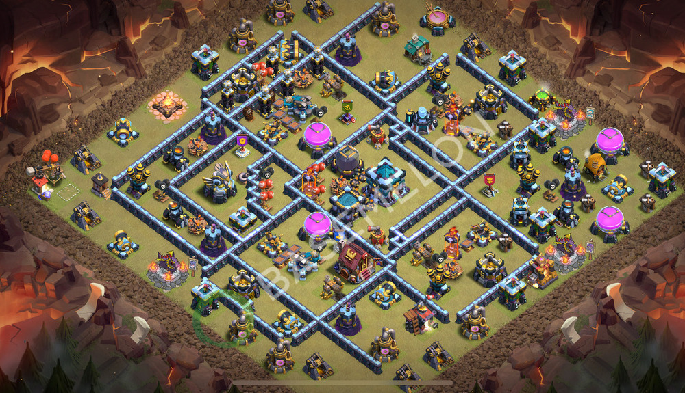 Town Hall Level 13 War Base Design 2026, Anti 3 Stars, Layout #3447
