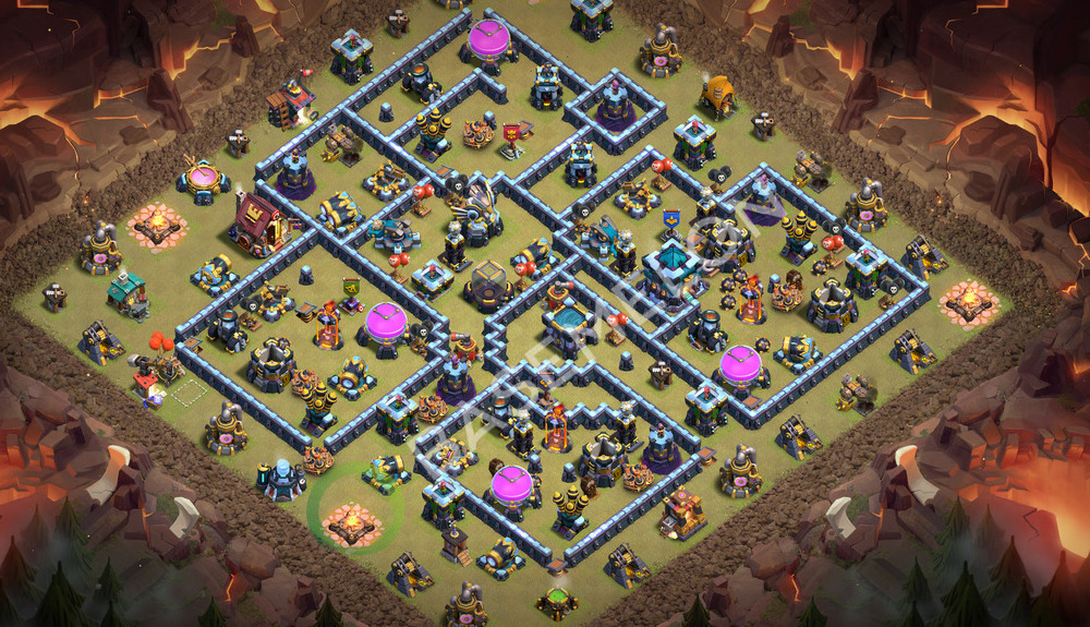 Town Hall Level 13 War Base Design 2026, Anti 3 Stars, Layout #3455