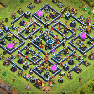 Town Hall Level 13 Trophy/Defense Base Design 2026, Anti 3 Stars, Hybrid, Layout #3501