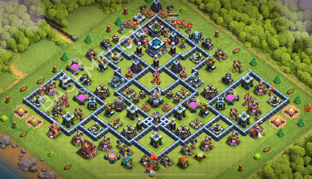 Town Hall Level 13 Trophy/Defense Base Design 2026, Anti 3 Stars, Layout #3528