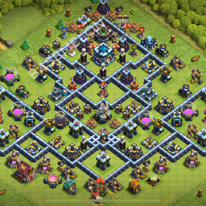 Town Hall Level 13 Trophy/Defense Base Design 2026, Anti 3 Stars, Layout #3528