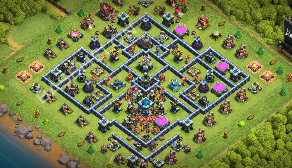 Town Hall Level 13 Trophy/Defense Base Design 2026, Anti Air, Layout #3538