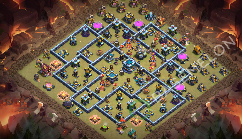 Aldea del Ayuntamiento Nivel 13 para Guerra, Anti 3 Estrellas, Anti Todo Diseño 2026, #3590