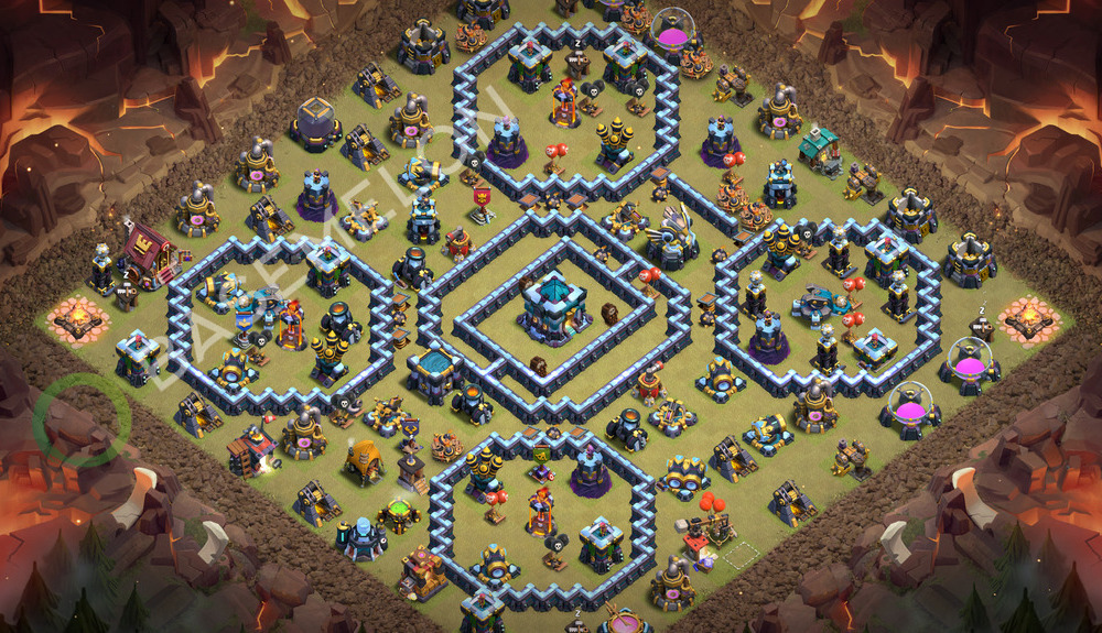 Aldea del Ayuntamiento Nivel 13 para Guerra, Anti 3 Estrellas Diseño 2026, #3594
