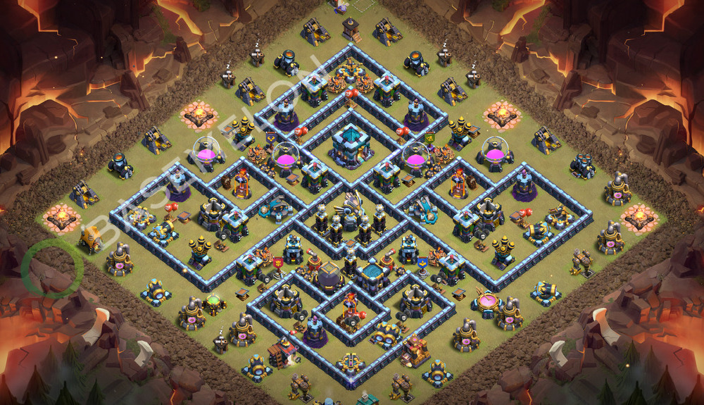 Town Hall Level 13 War Base Design 2026, Anti 3 Stars, Anti Air, Layout #3615