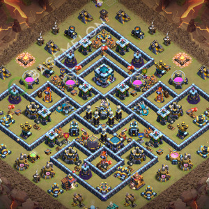 Town Hall Level 13 War Base Design 2026, Anti 3 Stars, Anti Air, Layout #3615