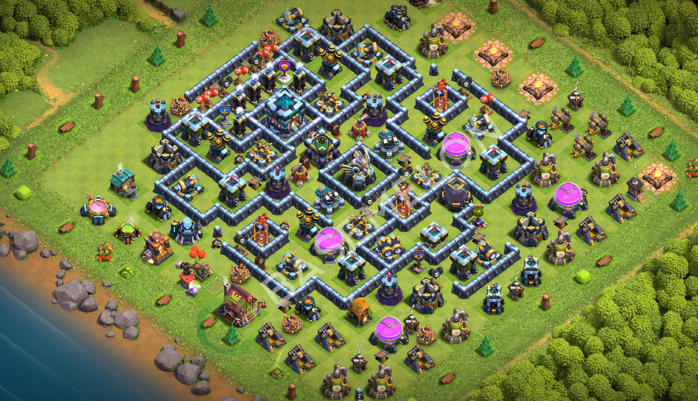 Town Hall Level 13 Trophy/Defense Base Design 2026, Anti Air, Layout #3658