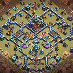 Town Hall Level 13 War Base Design 2026, Anti 3 Stars, Layout #3674