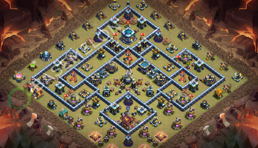 Aldea del Ayuntamiento Nivel 13 para Guerra, Anti 3 Estrellas, Anti Aéreo Diseño 2026, #3721