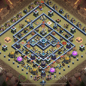 Rathaus Level 13 Krieg Base, Anti 2 Sterne, Legend Liga, Layout #379