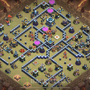 Rathaus Level 13 Krieg Base, Anti 3 Sterne, Anti Alles, Layout #38