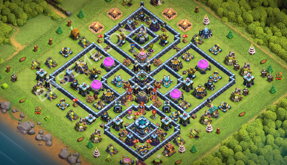 Town Hall Level 13 Farm Base Design 2026, Anti 3 Stars, Layout #3806