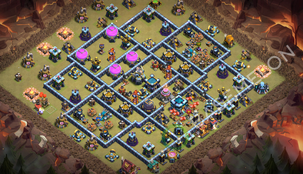 Town Hall Level 13 War Base Design 2026, Anti 3 Stars, Layout #3810