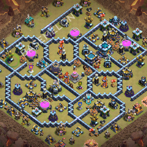 Town Hall Level 13 War Base Design 2026, Anti 3 Stars, Layout #3832