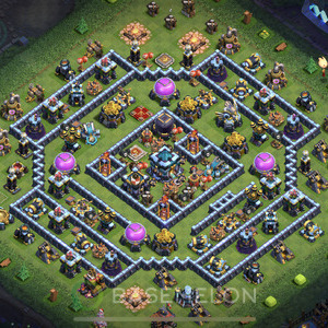 Town Hall Level 13 Farm Base Design, Anti 2 Stars, Hybrid, Layout #391