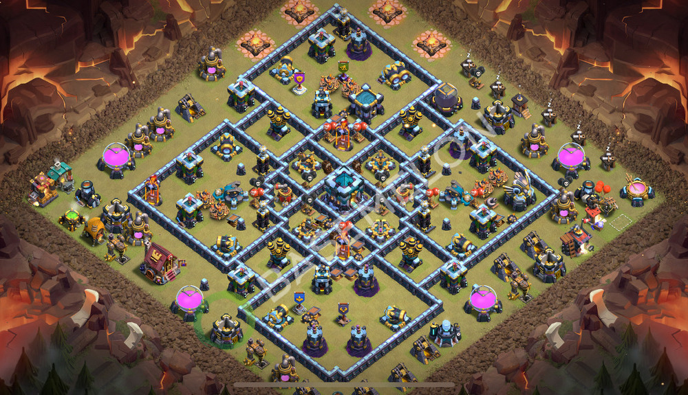 Town Hall Level 13 War Base Design 2026, Anti 3 Stars, Anti Air, Layout #3926