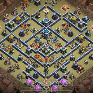 Rathaus Level 13 Krieg Base, Anti 2 Sterne, Anti Alles, Layout #429