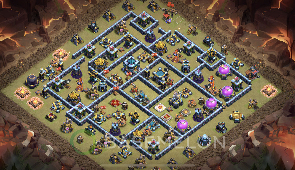 Town Hall Level 13 War Base Design 2024, Anti Air, Layout #444