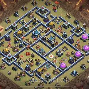 Town Hall Level 13 War Base Design, Anti Air, Layout #444