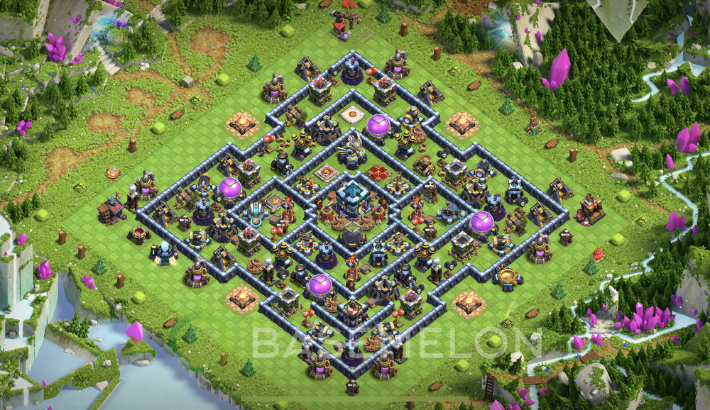 Town Hall Level 13 Trophy/Defense Base Design 2024, Anti 2 Stars, Anti Everything, Layout #464