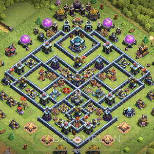 Rathaus Level 13 Verteidigung Base, Anti Alles, Anti 3 Sterne, Layout #466