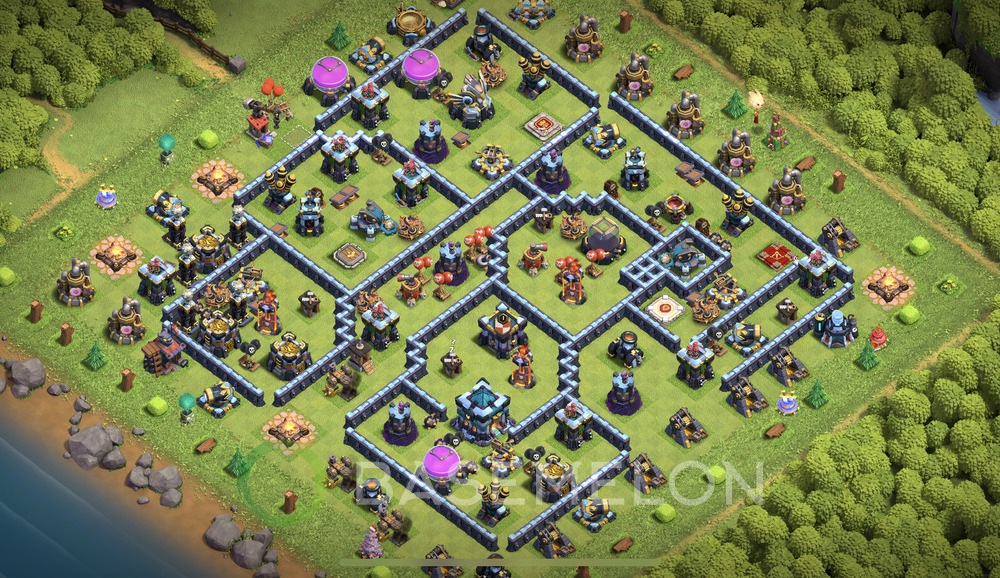 Town Hall Level 13 Trophy/Defense Base Design 2024, Layout #566