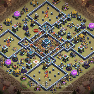 Rathaus Level 13 Krieg Base, Anti 3 Sterne, Anti Alles, Layout #60