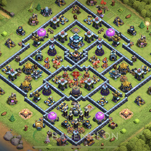 Rathaus Level 13 Verteidigung Base, Anti Alles, Hybrid, Layout #621