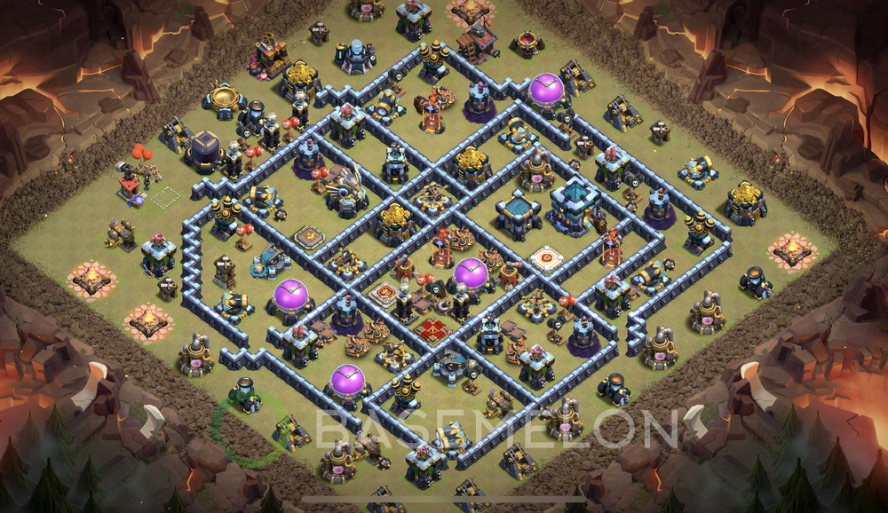 Town Hall Level 13 War Base Design 2024, Anti Everything, Layout #622