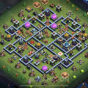 Town Hall Level 13 Trophy/Defense Base Design, Anti Everything, Hybrid, Layout #629