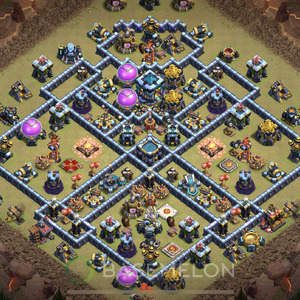 Town Hall Level 13 War Base Design, Anti 3 Stars, Anti Everything, Layout #683