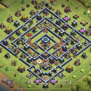 Rathaus Level 13 Verteidigung Base, Unbesiegbar, Legend Liga, Layout #704