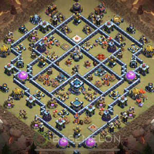 Rathaus Level 13 Krieg Base, Anti 2 Sterne, Anti Alles, Layout #725
