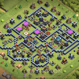 Town Hall Level 13 Trophy/Defense Base Design, Anti 3 Stars, Anti Everything, Layout #74