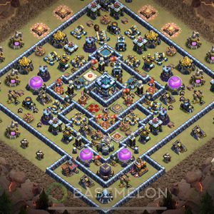 Town Hall Level 13 War Base Design, Anti 3 Stars, Anti Everything, Layout #755