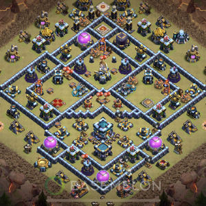 Rathaus Level 13 Krieg Base, Anti 3 Sterne, Anti Alles, Layout #772
