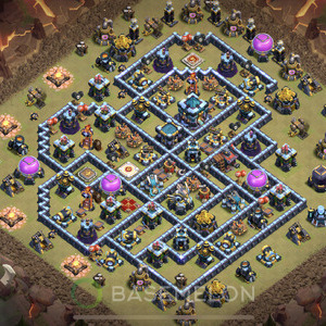 Rathaus Level 13 Krieg Base, Anti 3 Sterne, Anti Air, Layout #776